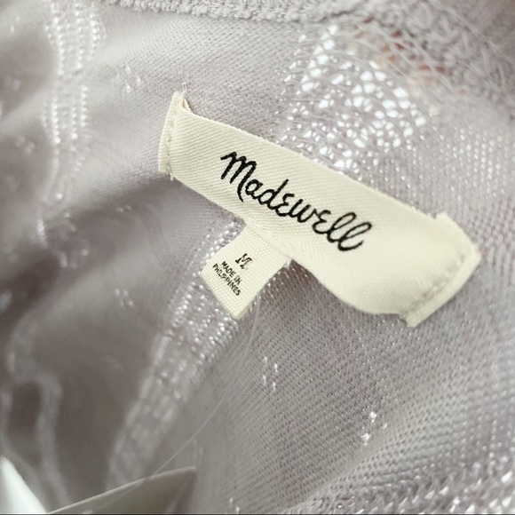 NWT Madewell Gray (Grey) Eyelet Short Sleeve Top Size Medium - Picture 3 of 12